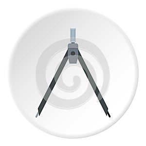 Drawing compass icon, flat style