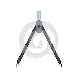 Drawing compass icon, flat style