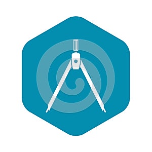 Drawing compass icon, simple style