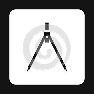 Drawing compass icon, simple style