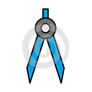 Drawing compass icon vector on trendy design