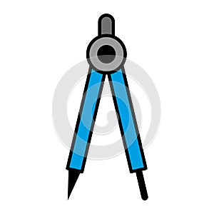 Drawing compass icon vector on trendy design