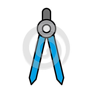 Drawing compass icon vector on trendy design