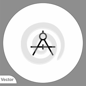Drawing compass vector icon sign symbol
