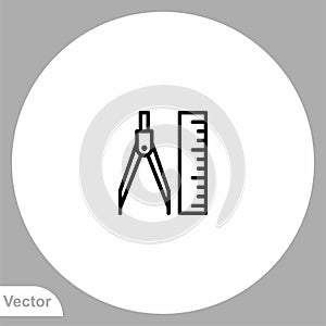 Drawing compass vector icon sign symbol