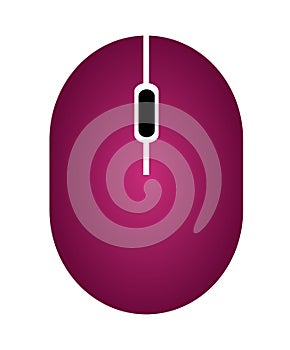 The drawing of a computer mouse, a handheld hardware input device that controls a cursor in a computer. Illustration and vector.