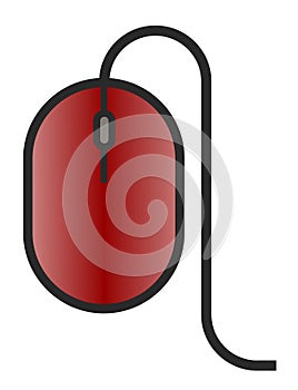 The drawing of a computer mouse, an input device that is used with a computer. Illustration and vector. Cartoon.