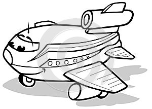 Drawing of a Cute Airliner with a Face