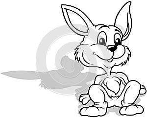 Drawing of a Cute Bunny Sitting on the Ground