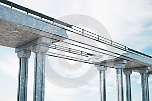 Drawing destroyed bridge