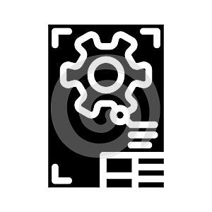 drawing digital document glyph icon vector illustration