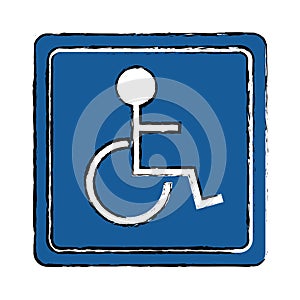Drawing disabled person wheelchair sign road