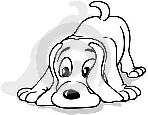 Drawing of a Doggy Sniffing the Ground