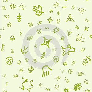 Drawing doodling map elements. Cartoon style collection. Vector streamless pattern