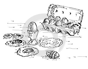 Drawing of a Dozen Eggs
