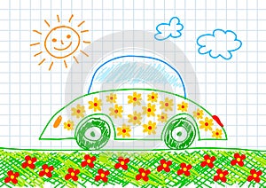 Drawing of ecological car