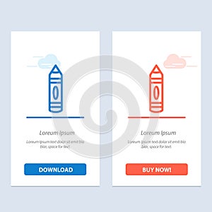 Drawing, Education, Pencil, Sketch  Blue and Red Download and Buy Now web Widget Card Template