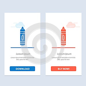 Drawing, Education, Pencil, Sketch  Blue and Red Download and Buy Now web Widget Card Template