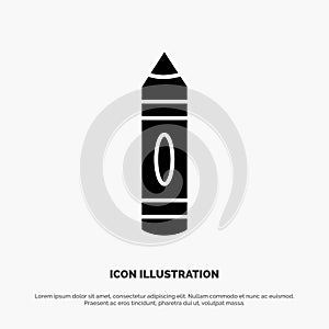Drawing, Education, Pencil, Sketch solid Glyph Icon vector