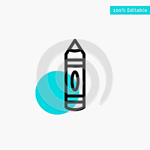 Drawing, Education, Pencil, Sketch turquoise highlight circle point Vector icon