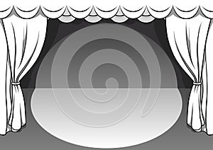 Drawing of a Fabric Theater Curtain