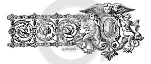 The drawing of first bracelet made by Francois-Desire Froment vintage engraving