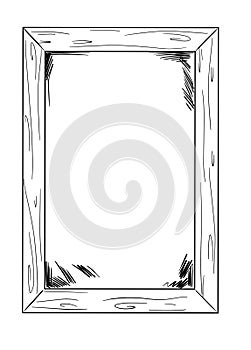 Drawing of a frame whith blank space inside as template photo