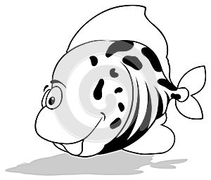 Drawing of a Funny Flat Sea Fish