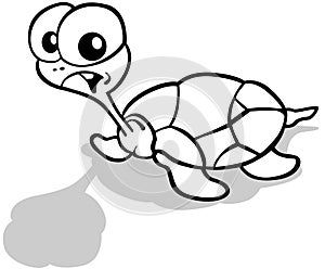 Drawing of a Funny Turtle with a Long Neck