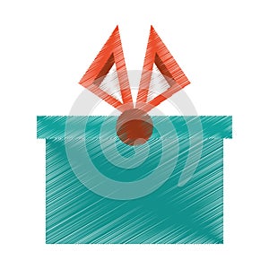 drawing gift box christmas present red bow