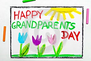 Drawing: Grandparents Day card with tulip