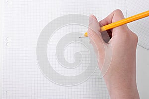 Drawing on graph paper with a pencil