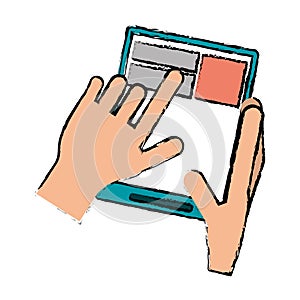 Drawing hand touch tablet web page