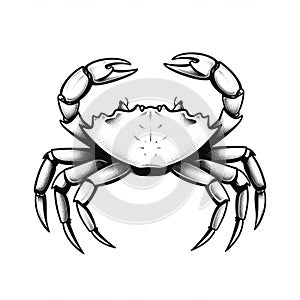 Minimalistic Crab Design With High-contrast Shading photo