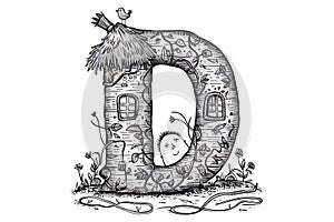 Drawing-Inspired Letter D photo