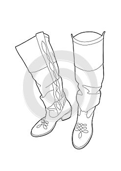 Drawing of a large pair of boots