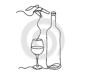 Drawing line wine