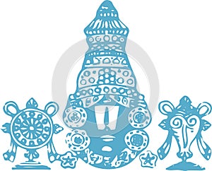 Drawing of Lord Venkateshwara Outline Vector Editable Illustration