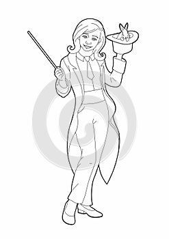 Drawing of a magician