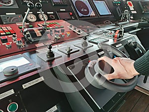 Drawing Of Mannequin Standing At Wheel Of Ship