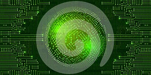 Electronic circuit with  binary code and sphere
