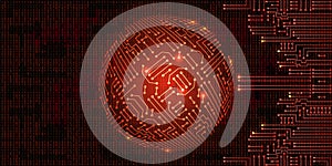 Electronic circuit with  binary code and sphere
