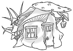 Drawing of a Mushroom House