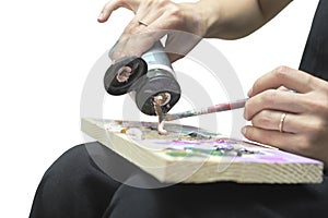 Drawing oil paints from tube