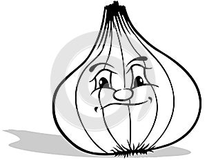 Drawing of an Onion with a Face