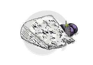 Blue cheese with grape