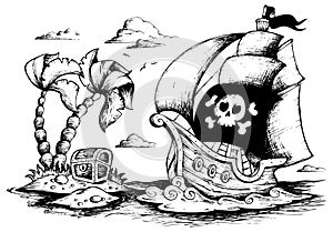 Dibujo de pirata barco 1 