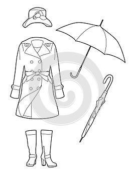 Drawing rainwear,Set of clothes for women