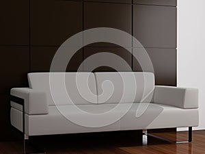 Drawing room with a white sofa