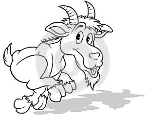 Drawing of a Running Laughing Goat